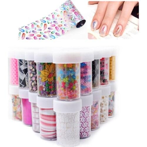 Nail Art Transfer Foil Rolls 50 Designs Flowers Lace Nail Sticker Decoration Decals Styling Craft Manicure Nail Tools
