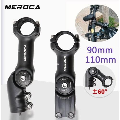 MEROCA adjustable 60 degree riser 90mm 110mm*31.8mm XC mountain bike mountain road bike bicycle bike 28.6mm*90mm 28.6mm*110mm