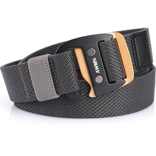 New Mens Elastic Belt For Jeans Pants Metal Buckle Casual Nylon Belt Wear-resistant Woven Stretch Outdoor Sports Accessories
