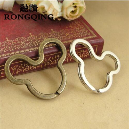 RONGQING 50pcs/lot Split Ring for Keychains 32*39MM Sleutelhanger Split Keychain Rings Accessories