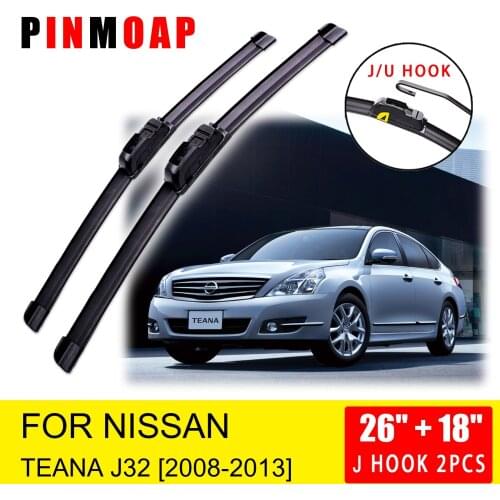 For Nissan Teana J32 2008 2009 2010 2011 2012 2013 Front Wiper Blades Brushes Cutter Accessories U J Hook