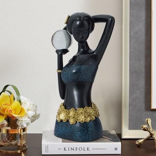 Nordic Home Decoration Tabletop Girl Statue Ornaments Decorative Figurine In Living Room Porch Nordic Home DecorationAccessories