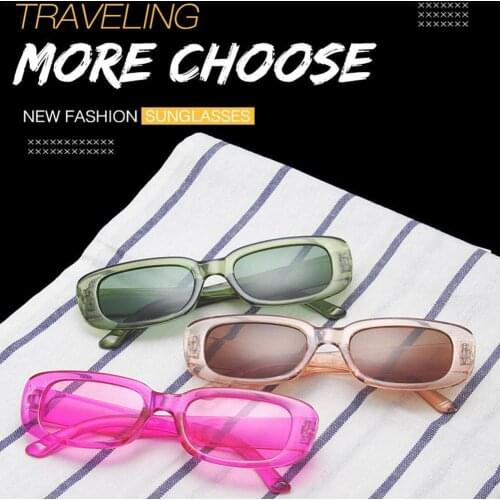 2021 Vintage Small Rectangle Sunglasses Women/Men Luxury Female Glasses Shades Designer Square Brand