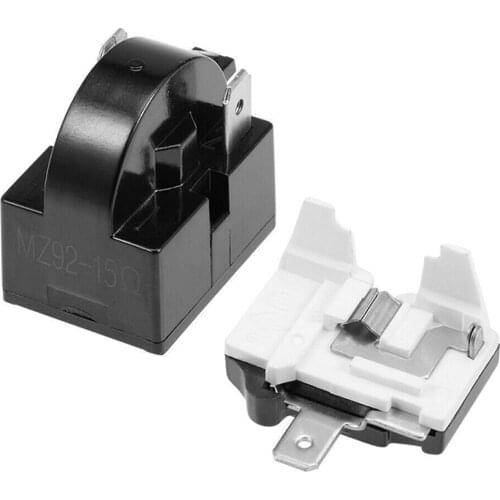 Refrigerator PTC Starter Relays 15 Ohm 2-Pin Compressor Overload Protector 1/6HP Accessories xobw