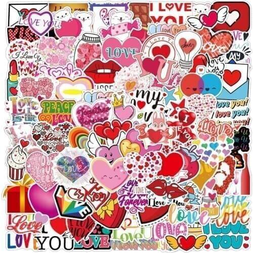 10/30/50/100PCS I Love You Stickers Laptop Guitar Luggage Phone Bike Fridge Skateboard Waterproof Graffiti Sticker Decal Kid Toy