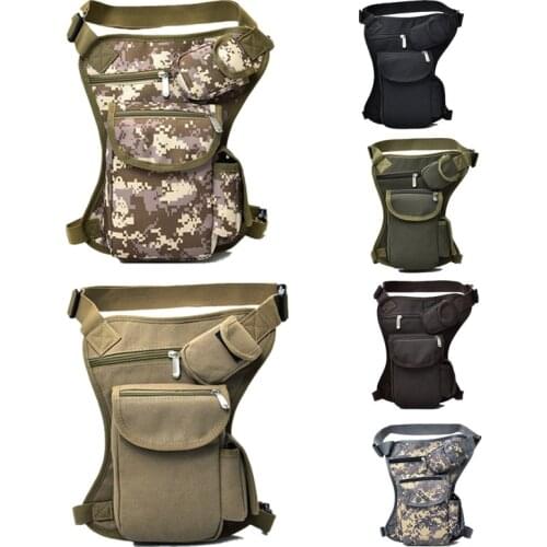 Men Canvas Drop Leg Bag Waist Bag Fanny Pack Belt Hip Bum Military Travel Multi-purpose Motorcycle Messenger Shoulder Bag