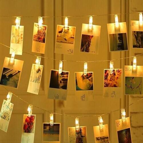1.2M 10 LED Photo Clip String Lights Romantic Wedding Decoration Fairy Light Birthday Party Favors Christmas Decoration150gC