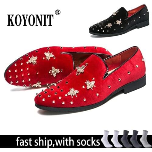 Mens Dress Leather Bee Shoes Men Original Autumn Luxury Rivet Footwear Nightclub Party Male Moccasins Loafers Casual Shoes