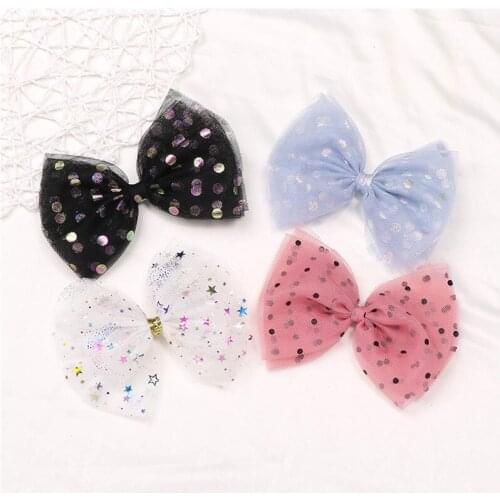 1PCS Hair Clip Large Bowknot Clip Dot Hair Barrette Hair Pin Clip Hair Clips Hairpins Barrette Headwear For Kids Women