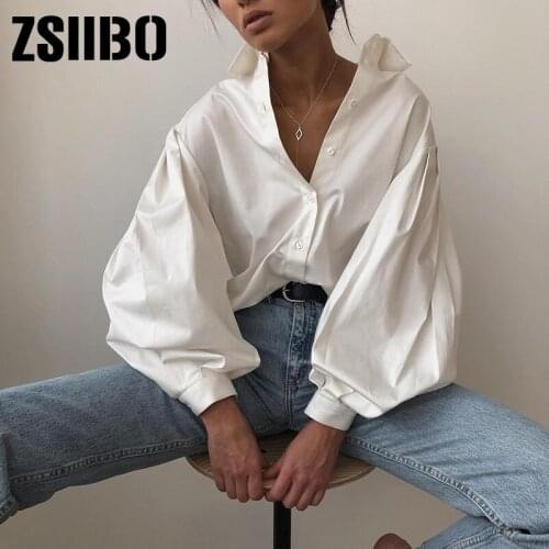 Lanterna manga elegante camisa sexy botão vintage blusa turn down collar escritório senhoras camisa clothes tee album accessory