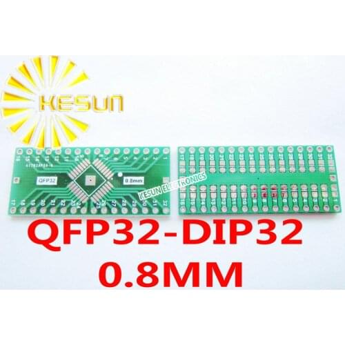 100PCS QFP32 turn DIP32 With Grounding Plate TQFP LQFP EQFP 0.8MM Pitch IC adapter Socket Adapter plate PCB