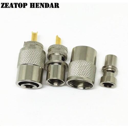 100Pcs RF Coax Gold Pin UHF PL-259 Male Solder RF Connector Plug for RG8 RG213 RG165 Coaxial Cable Adapter Plug