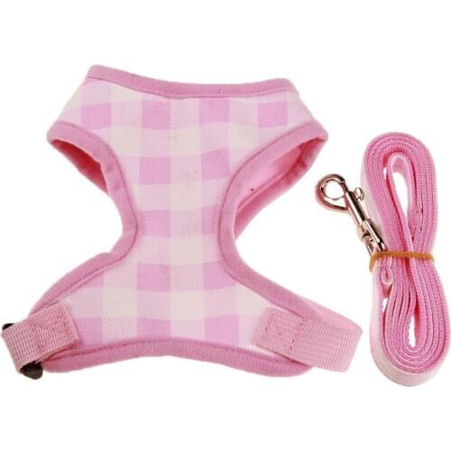 2020 Camouflage Dot Plaid Printed Puppy Dog Breakaway Mesh With Leads Rope S-XL Puppy Pet Dog Harness