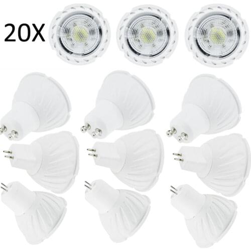20x High Quality Bright Dimmable LED Spotlights 7W GU10 GU5.3 MR16 COB Spot Light Bulbs Lamps Aluminum Ampoule 220V 240V