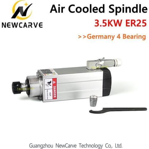 4pcs Ceramic Bearings 3.5KW 220V 380V Air Cooled Spindle ER25 CNC Milling Spindle Motor NEWCARVE
