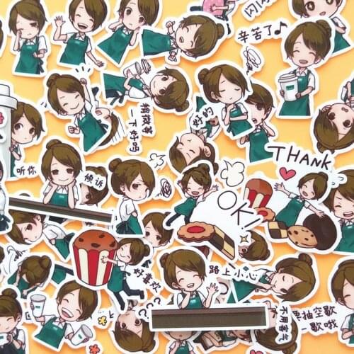 40pcs Creative Cute kawaii self-made industrious girls scrapbooking diary /decorative stickers/DIY craft photo albums