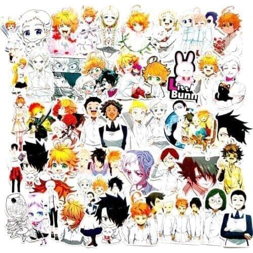48Pcs Japan Anime The Promised Neverland Graffiti Cartoon Stickers For Luggage Laptop Skateboard Bicycle Decal Pegatina F3