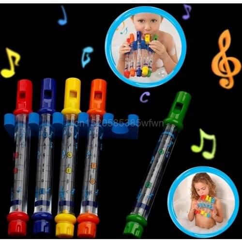 5pcs/1 Row Kids Children Colorful Water Flutes Bath Tub Tunes Toy Fun Music Sounds Bath Toy