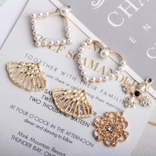 7pcs FashionGeometric Figure Charm Hollow Pendant Heart&Round Shape Pendant Charms for DIY Bracelet&Earring Accessories