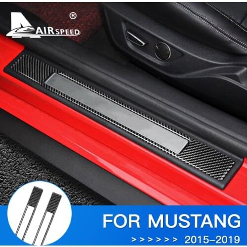 Airspeed for Ford Mustang Accessories 2015 2016 2017 2018 Mustang GT Carbon for Ford Mustang Sticker Door Sills Protector Guards