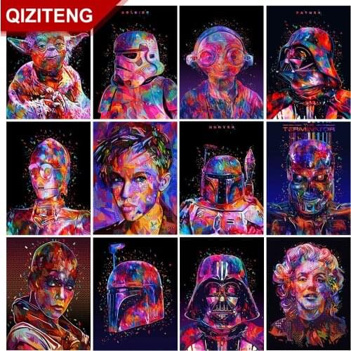 Qiziteng 5D Diamond Painting Robot Diamond Embroidery Popular Style Picture Cross Stitch Kit DIY Home Background Wall Decoration