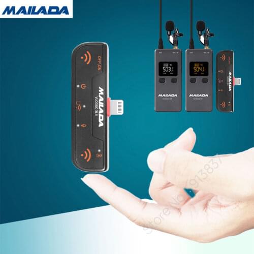 Mailada VLOGGO3L Wireless Microphone with Transmitter Receivers Lavalier Mic for iphone 6 7 8 X XS Xr max iphone 11