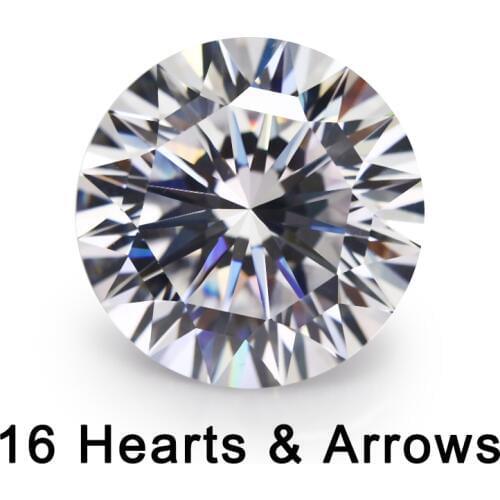 16 Hearts And 16 Arrow Cut 4~10mm Loose CZ 5A Quality White Cubic Zirconia Crystals Beads Stone Synthetic Gemstone