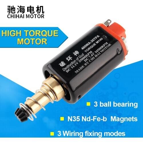 Chihai motor CHF-480WA-26TPA Nd-Fe-B 25000 rpm M140 Ver.2 Gearbox High Torque Long Shaft Motor for AEG Airsoft