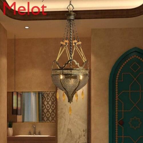 Southeast Asian Style Decorative Home Iron Droplight Hollow Thai Style Retro Living Room Restaurant High-End Lighting