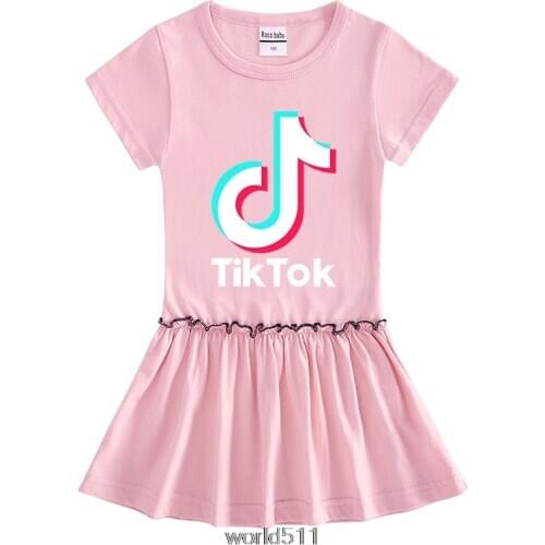 Tik Tok Children Girls Tik Tok Dress for Girls Party Princess Dress Kids Baby Gifts Intant Party Clothes Fancy Clothing