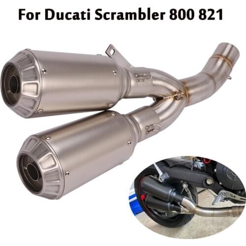For Ducati Scrambler 800 821 / Monster 797 / Scrambler Icon Exhaust System Mid Link Pipe Connect Two Muffler Baffles Motorcycle