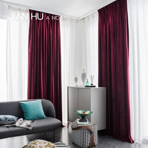 Elegant and Light Luxury American Premium Velvet Vintage Blackout Wine Red Curtains for Living Room Bedroom Theater Backdrop