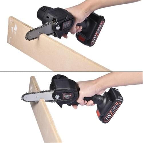 24V Electric Chainsaw 4-Inch Cordless Portable Electric Saw For Wood Cutting Chainsaw Kit For Tree Felling And Firewood Cutting