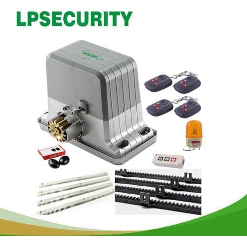 LPSECURITYElectrical Sliding Gate Opener Motor Engine 1800kg 3200lbs 4m,5m,6m racks 1 photocell 1 lamp 1 BUTTON