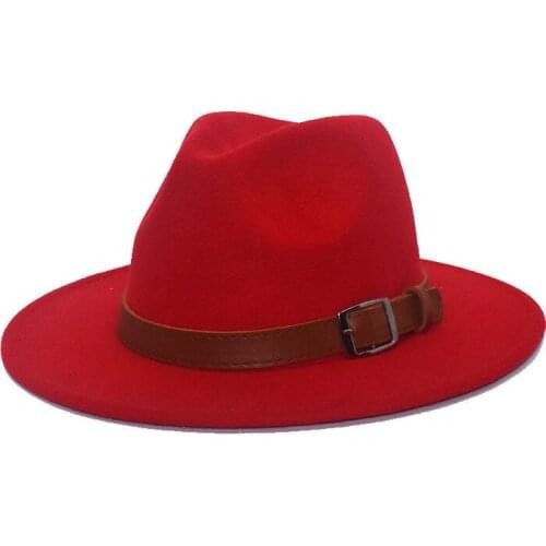 2021 Autumn Winter Mens Fedoras Womens Felt Hat Ladies Sombrero Jazz Male Bowler Hat Outdoor Vintage Top Hats Large Size