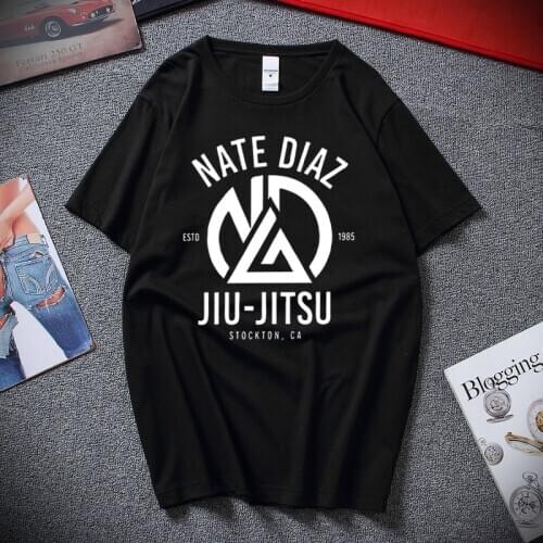 Nate Diaz Crazy T-Shirt MMA Nate Sport Stockton Brothers Fighter Boxing T Shirts Clothes Top Cotton Short sleeve Tee Shirt Homme