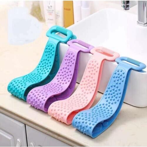 Hot 50pcs Magic Silicone Bath Brushes Towels Rubbing Back Mud Peeling Body Massage Shower Extended Scrubber Skin Clean SN3172