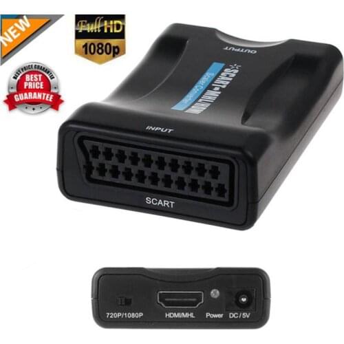 JTKE 1080P SCART To HDMI-compatible Video Audio Converter AV Signal Adapter Receiver For HDTV Sky Box STB TV DVD