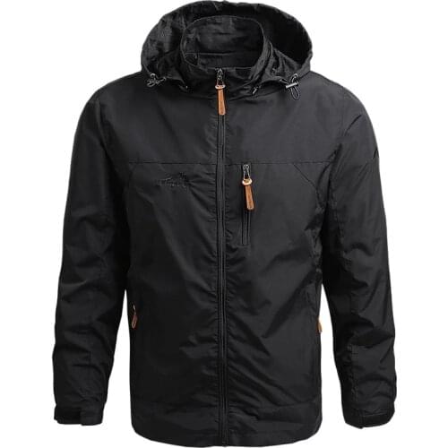 Men Waterproof Jackets Hooded Coats Male Outdoor Outwears Windbreaker Windproof Spring Autumn Jacket Fashion Clothing Coat M-5XL