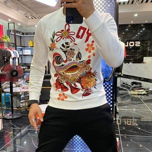 Best selling diamond pattern mens casual personality diamond hoodies in autumn and winter