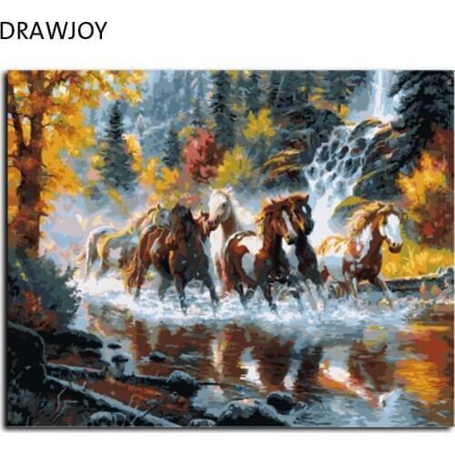DRAWJOY Frameless Picture DIY Oil Painting By Numbers Abstract Drawing Unique Gift Wall Art Home Decoration GX9138 40*50cm