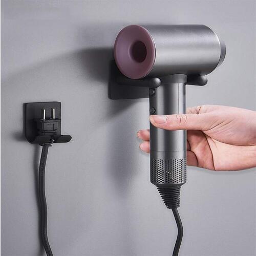 Wall Mounted Hair Dryer Storage Rack Metal Bathroom Free Punch Hairdryer Bracket Shelf Home Hanger Holder For Dyson Accessories