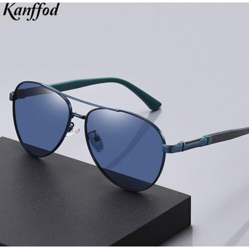 Kanffod 2021 New Retro Metal Pilot Sunglasses Men Fashion Brand Design Aviation Sunglasses Blue Outdoor Driving Uv400