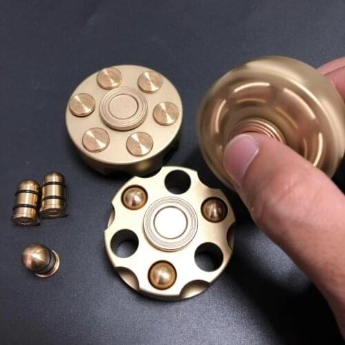 New Revolver Bullet Fidget Spinner Removable Copper Bullet Mute Smooth Hand Spinner for Children Adult Stress Relief Fidget Toy