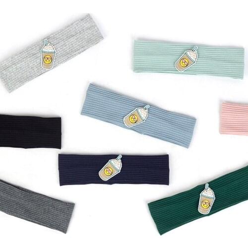 Baby Girl Headband Casual Childrens Boy Ribbed Cotton Soft Elastic Headwrap Turban Ice Cream Printing Cute Hair Accessories