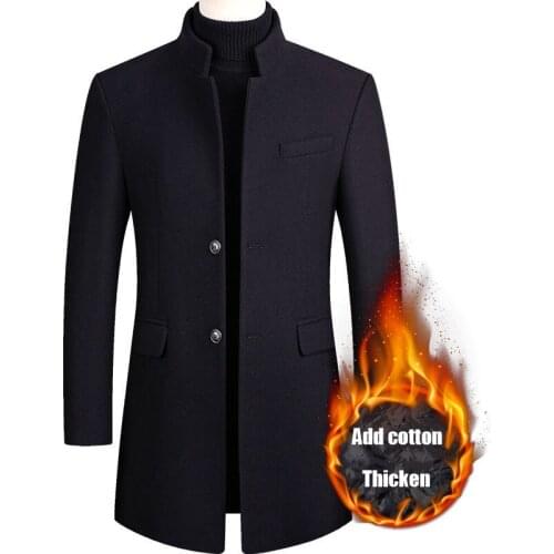 Luxury Brand Slim Fit Jacket Mens Wool Blended Jacket New Solid Color High-Quality Mens Wool Jacket for Autumn and Winter