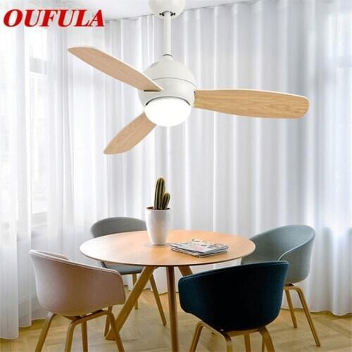 AOSONG Modern Ceiling Fan Lights Lamps White With Remote Control Fan Blade For Dining room Bedroom Restaurant