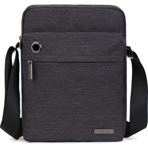 New leisure outdoor shoulder bag Korean Simple style mens vertical diagonal Shoulder Bags with headphone hole messenger bag