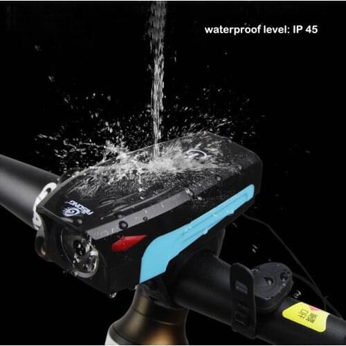 2000mAh Bicycle Light With Horn USB Rechargeable Bicycle Front Light Headlight Waterproof MTB Mountain LED Light Bike Front Lamp