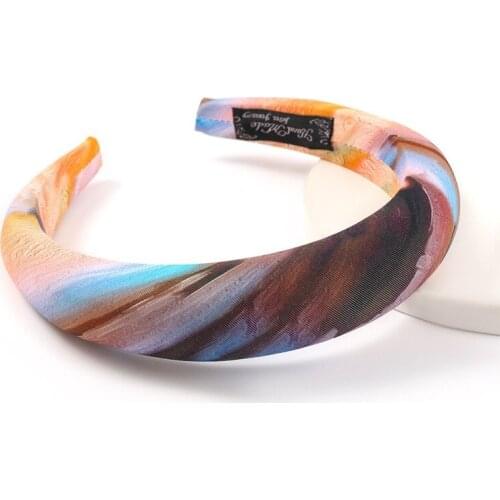 Female Tiara Bezel Head Band Woman Hairs Hoops Color Print Hairband Trend Punk Party Jewelry Accessories Girl Women Hair Hoop